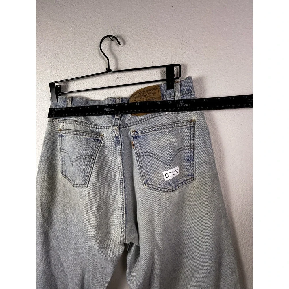 Vintage Levis 550 Relaxed Tapered Leg Jeans Orange Tab 33x32 90s Light Wash Blue